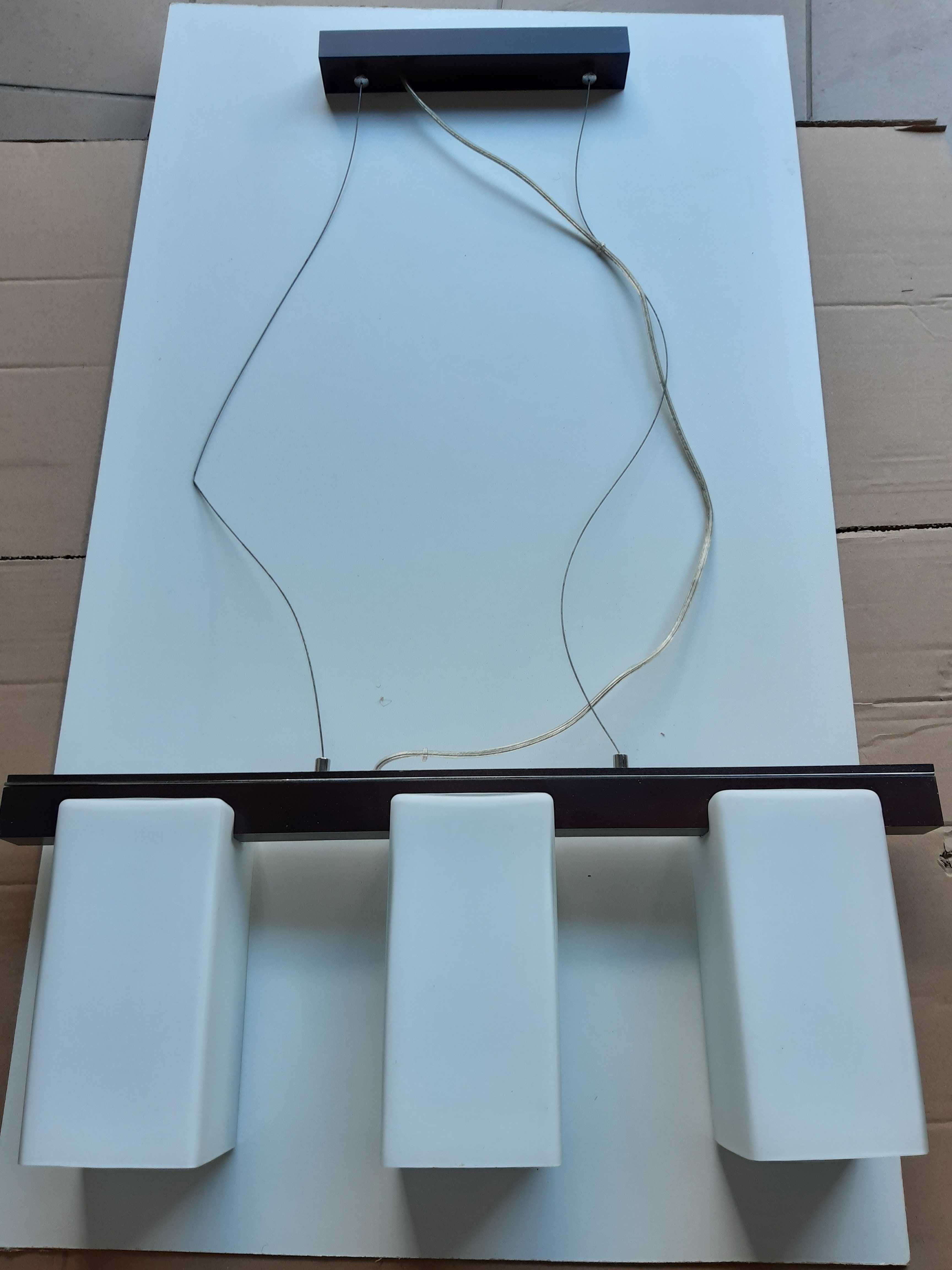 Lampa wisząca z potrójną oprawą,wenge