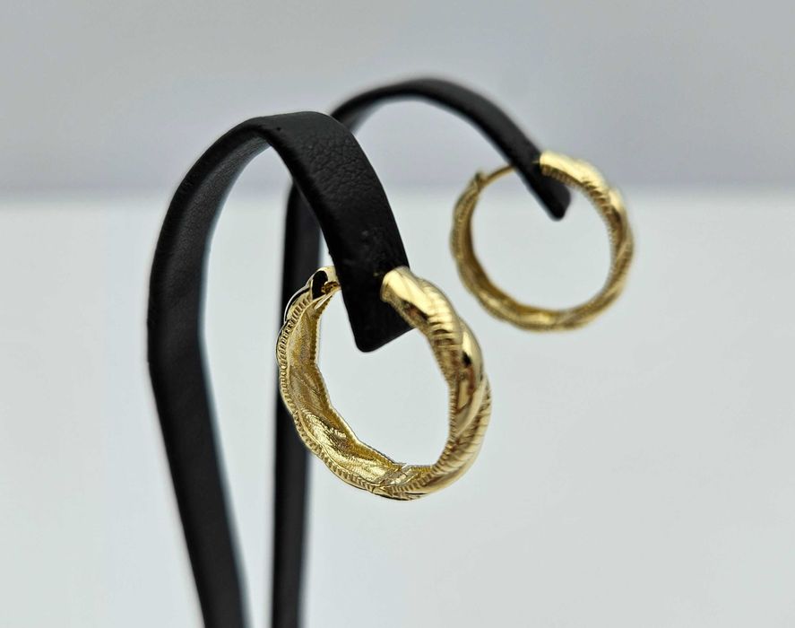 Prześliczne Złote Kolczyki Koła 3,17g P585