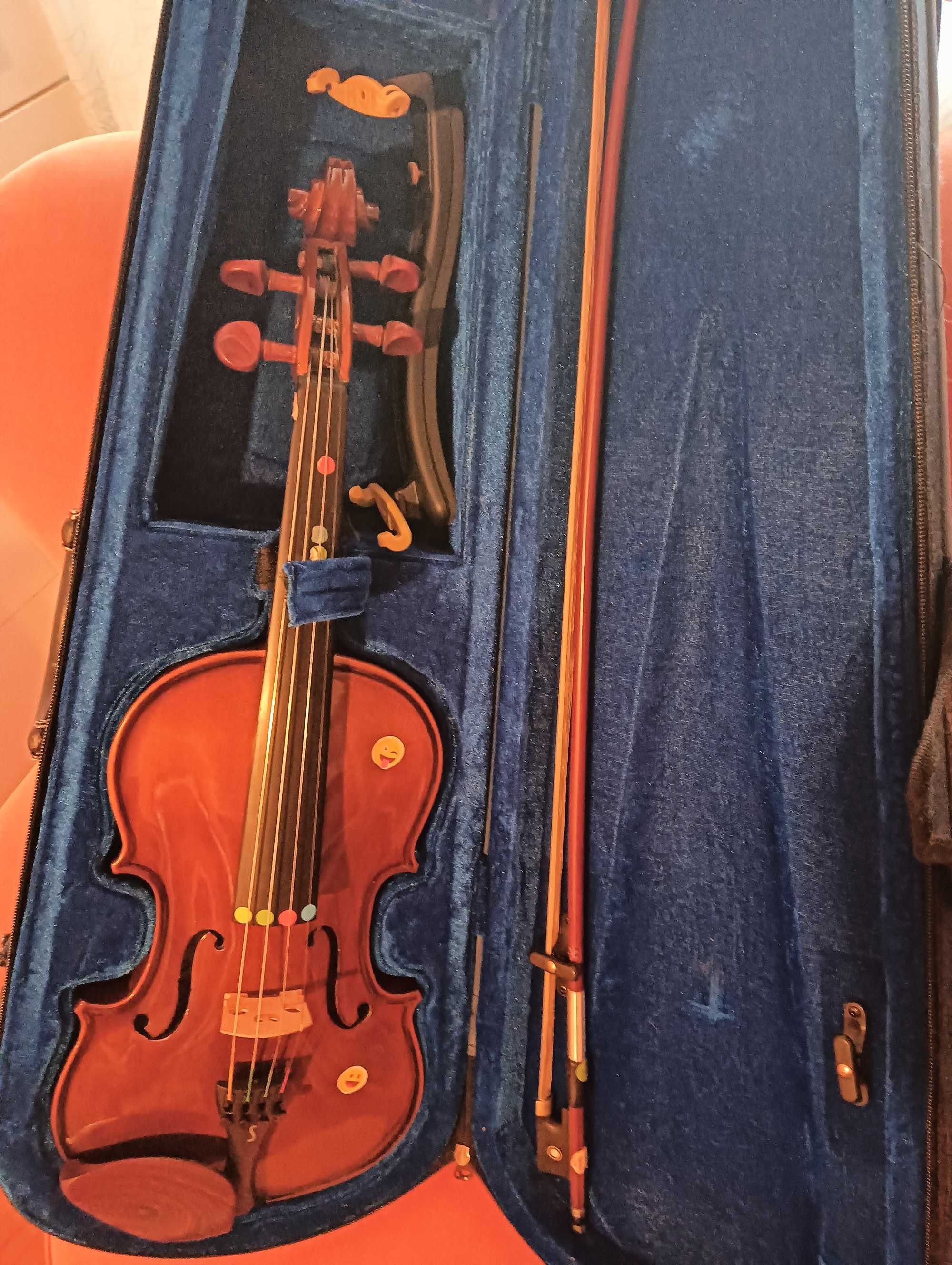 Violino com mala