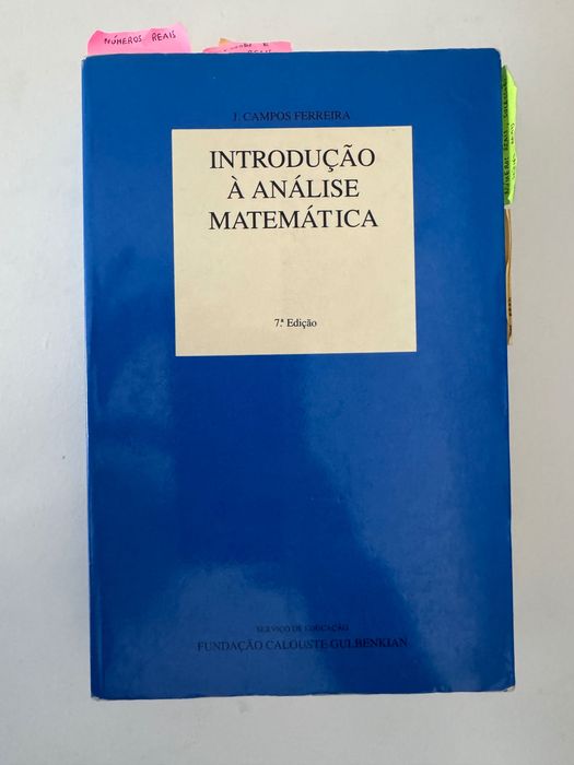 Livro Introdução à Análise Matemática, J. Campos Ferreira