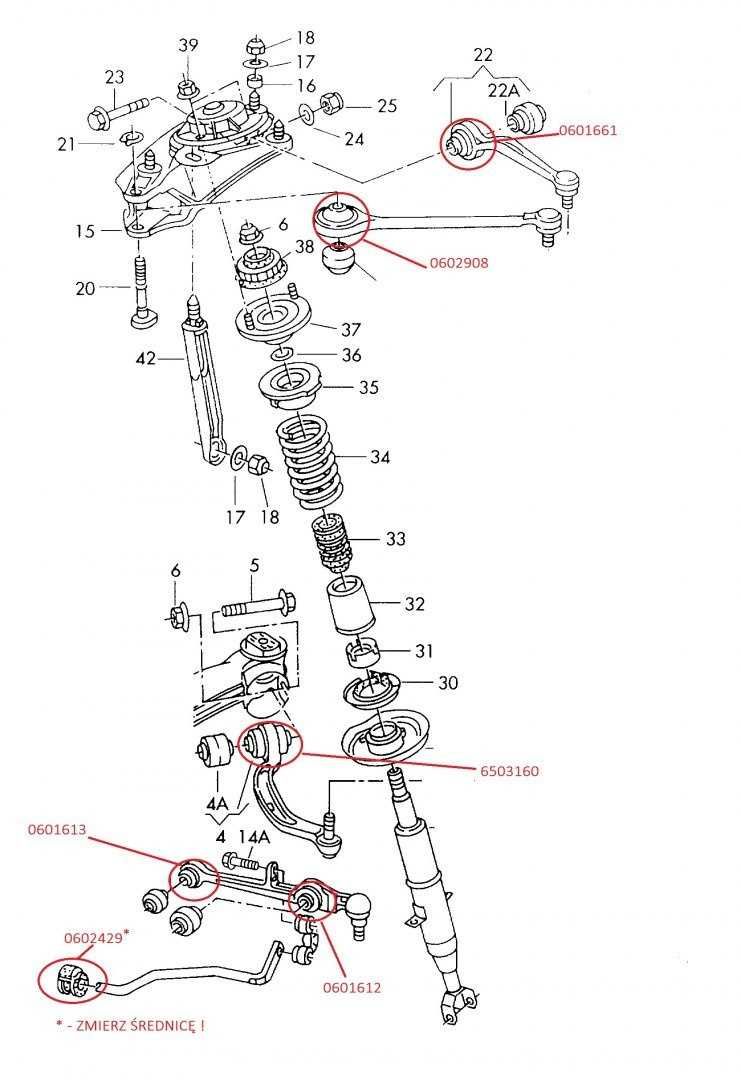 Audi A8 d2 94-02 Tuleja Tuleje Wahaczy Przednich Poliuretan komplet