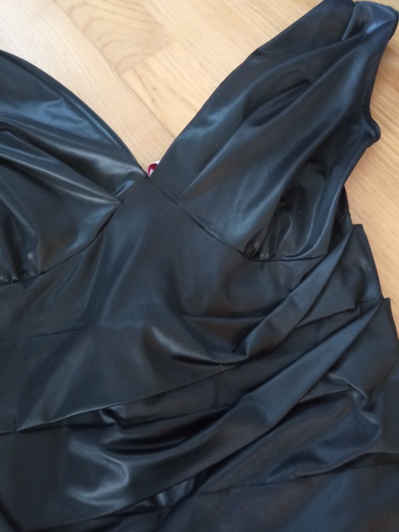 Orsay sylwestrowa czarna marszczona dopasowana sukienka r 36 nowa