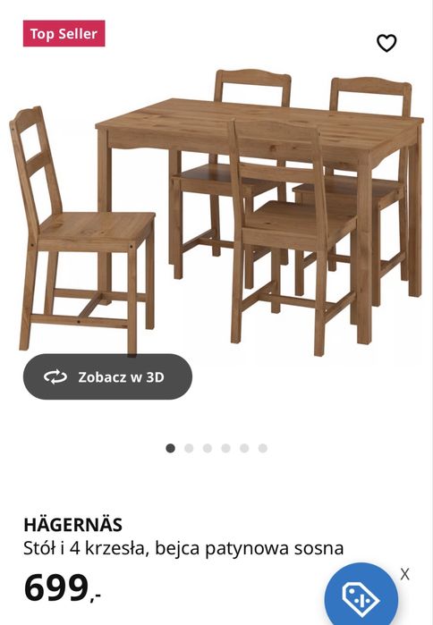 Stół z krzesłami IKEA. Stan idealny.