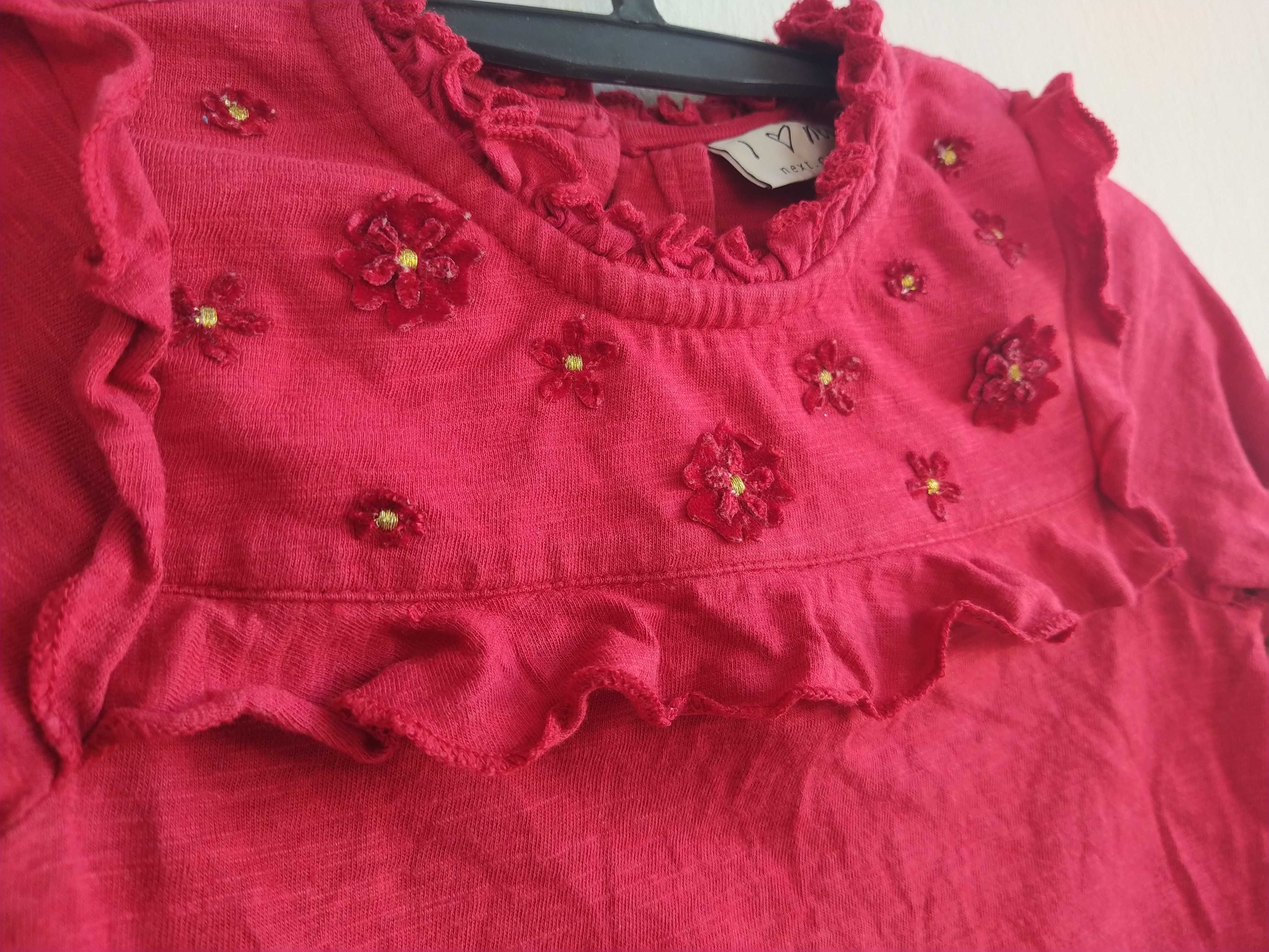 Blusa vermelha com flores e folhos - Next - 18 - 24 meses - 92 cm