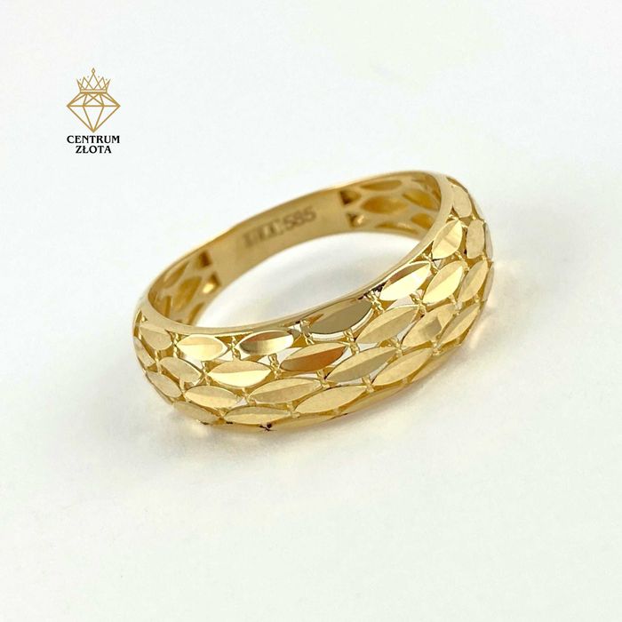 Unikatowy ZŁOTY pierścionek PRÓBA 585 (14K) rozmiar 18