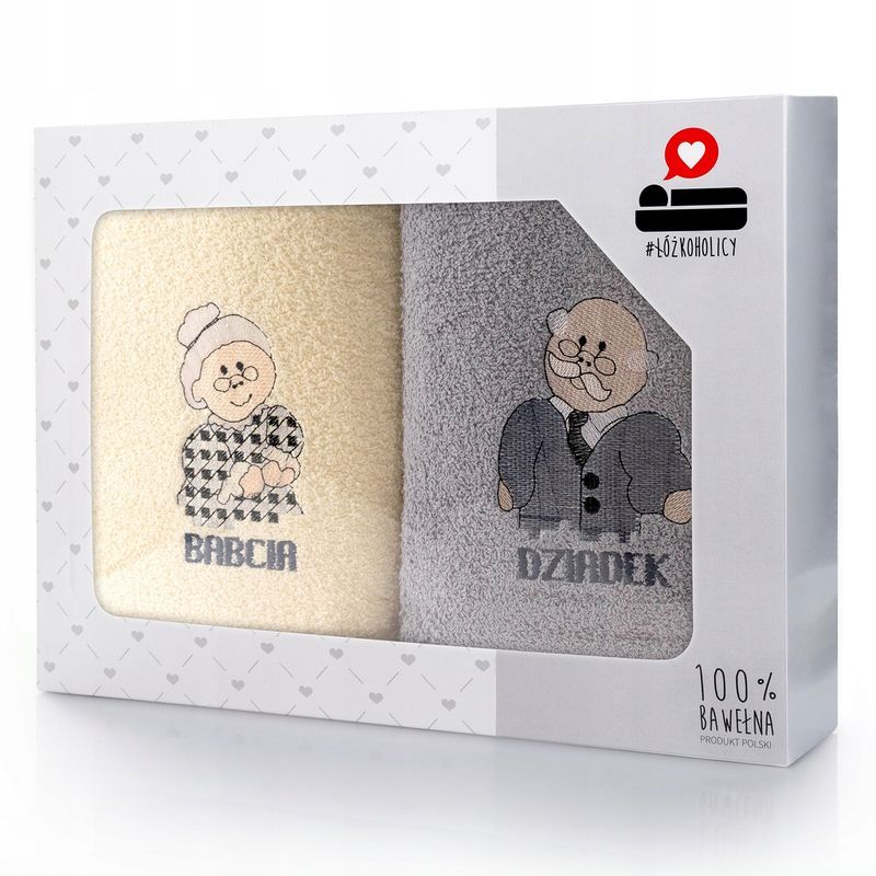 Komplet ręczników kąpielowych na prezent frotte 2 sztuki 50x100 Luba z