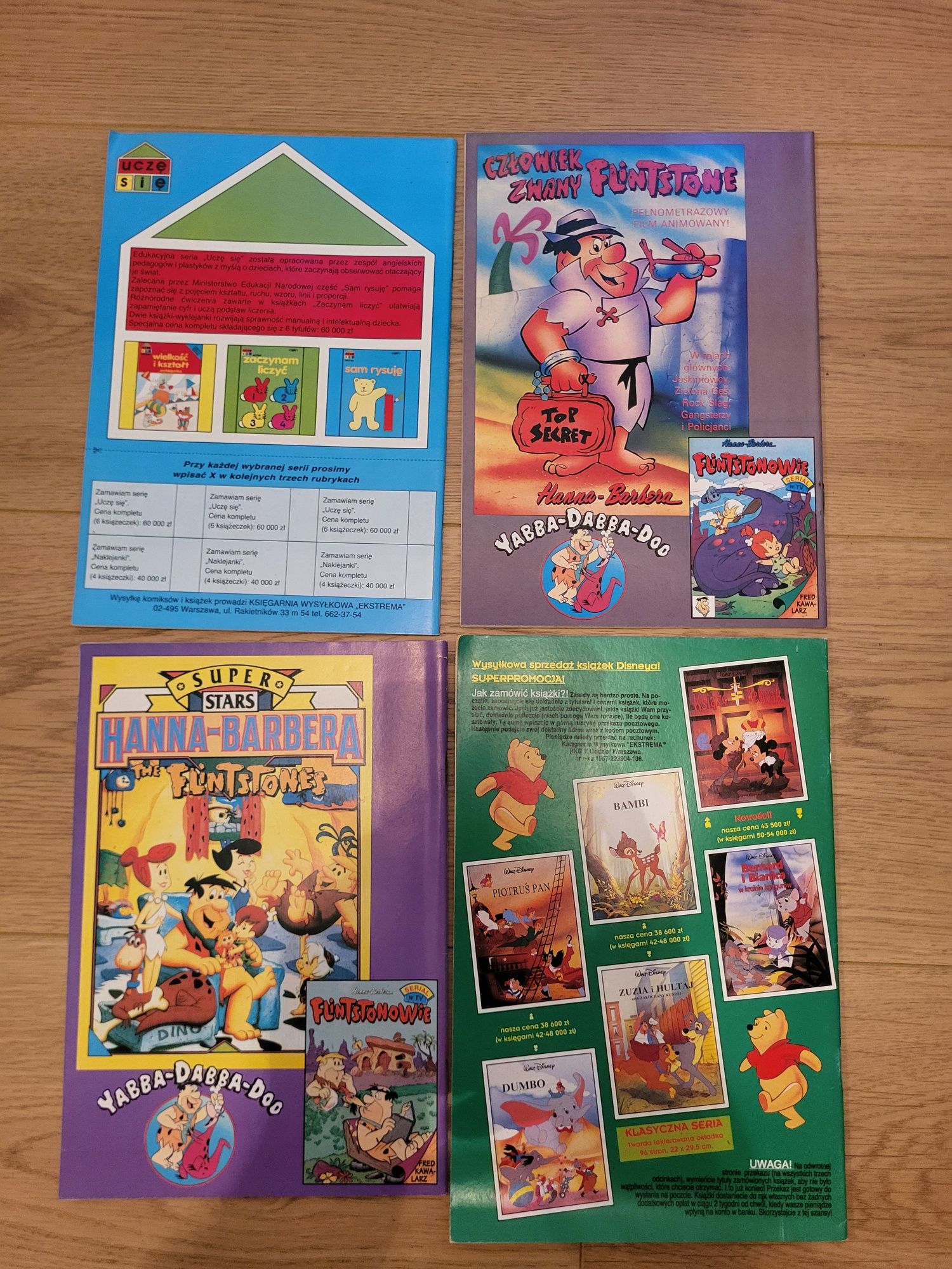 4 komiksy Flintstonowie i Kubuś Puchatek Egmont 1992 i 1993