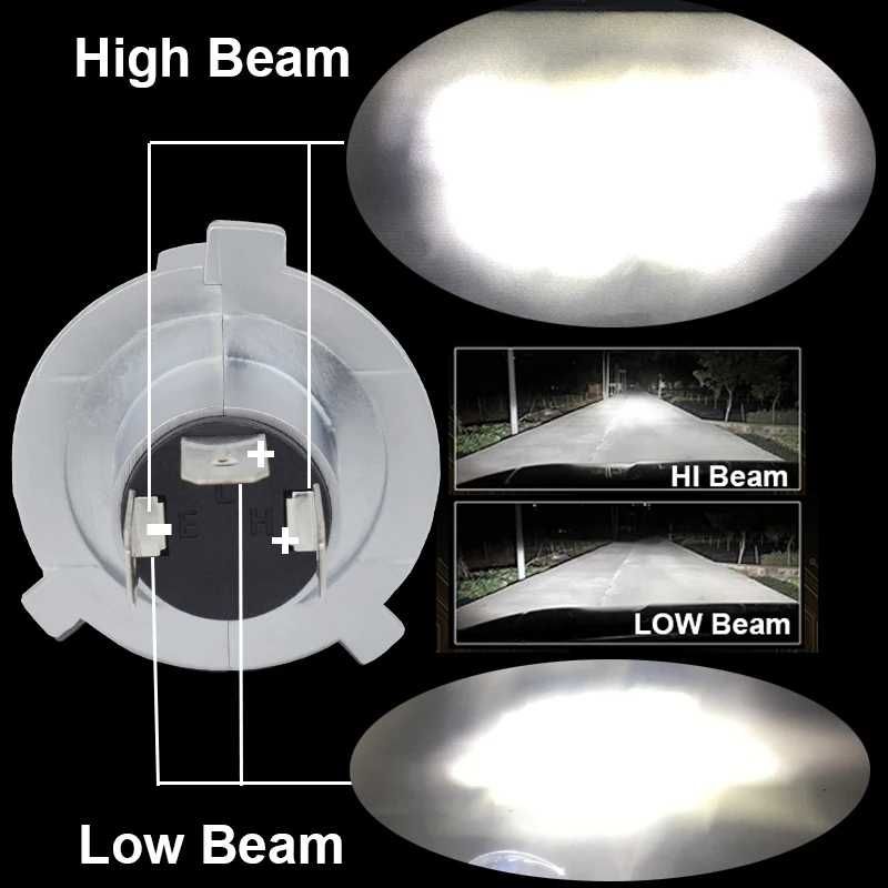 Светодиодные лампы  H4  6500К 12000Лм  белый свет Led н4 turbo led