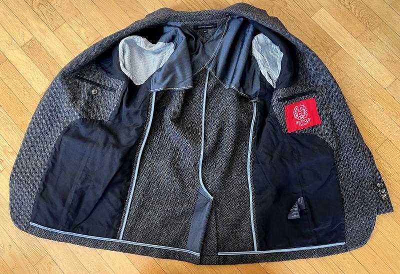 Tommy Hilfiger S - M Твідовий Піджак з Налокотниками Блейзер шерстяний