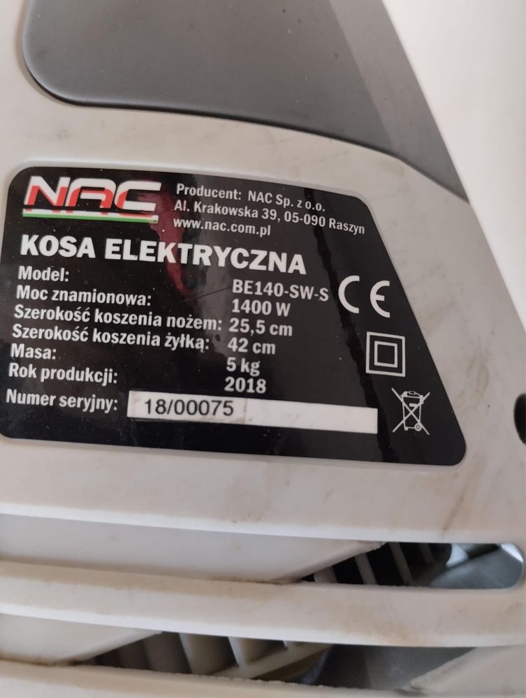 Kosa elektryczna NAC BE 140 -SW-S