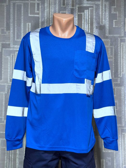 Футболка сигнальная мужская S 48 размер с длинным рукавом спецодежда
