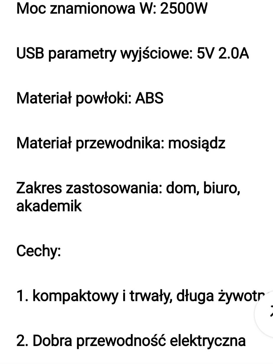 Gniazdko europejskie z 2 x usb