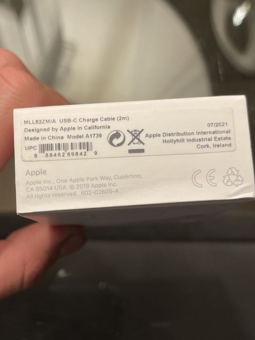 Oryginalny Nowy kabel do ladowarki Apple USB-C Charger Cable (2m)