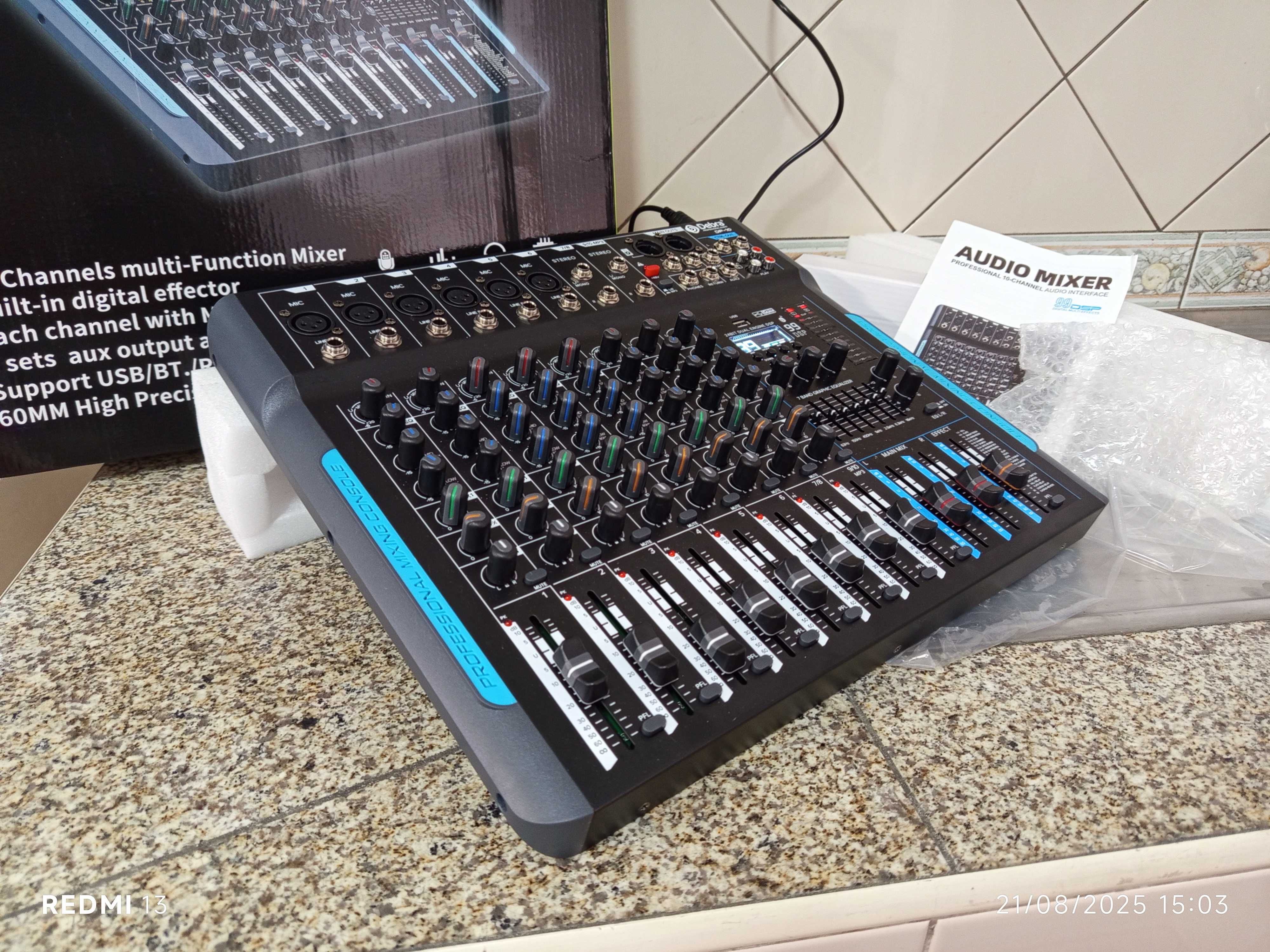 Mesa de Áudio Debra 10 99 DSP USB Bluetooth 5.1 Nova