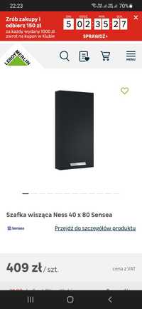 Nowa szafka łazienkowa  wiszaca ness 40 1D black matt Leroy Meril