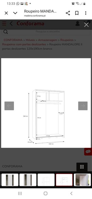 Roupeiro 2 portas correr sem uso