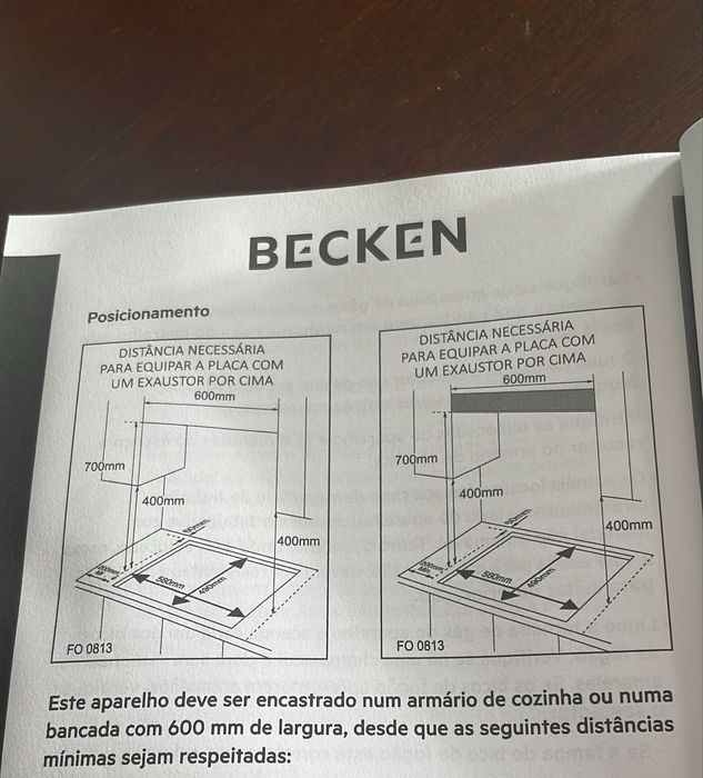 Placa de Gás Vidro Encastrar Becken