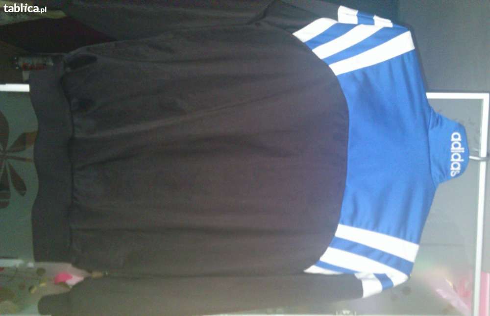 bluza Adidas rozpinana 164 cm czarno turkusowa męska