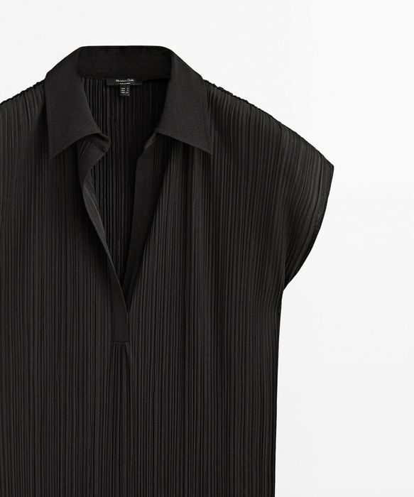 Vestido plissado Massimo Dutti