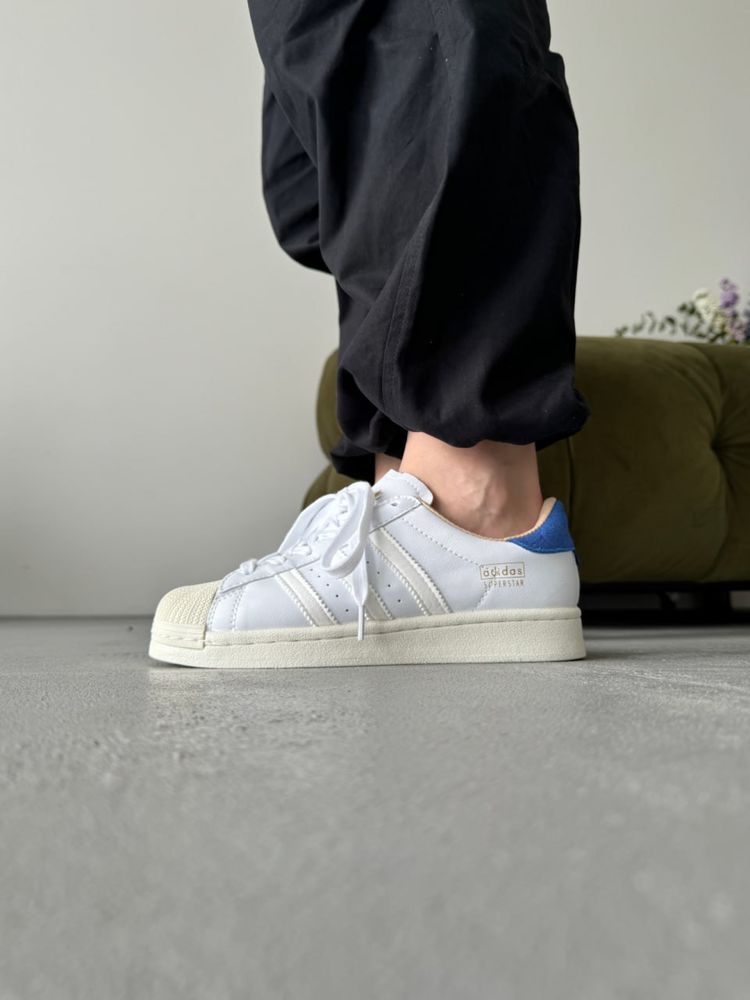 Кросівки Чоловічі Adidas Superstar White/Blue 36-45 Без передоплати