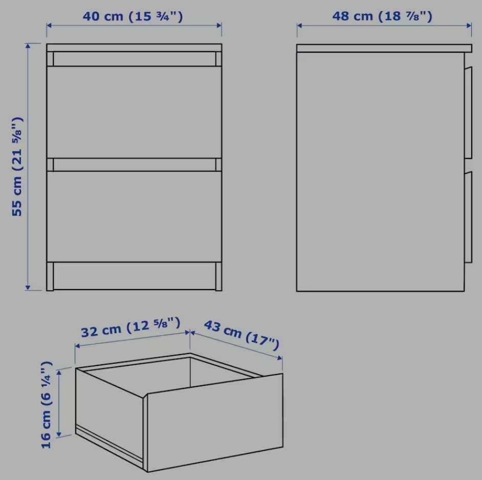 Cómoda NOVA com 2 gavetas IKEA