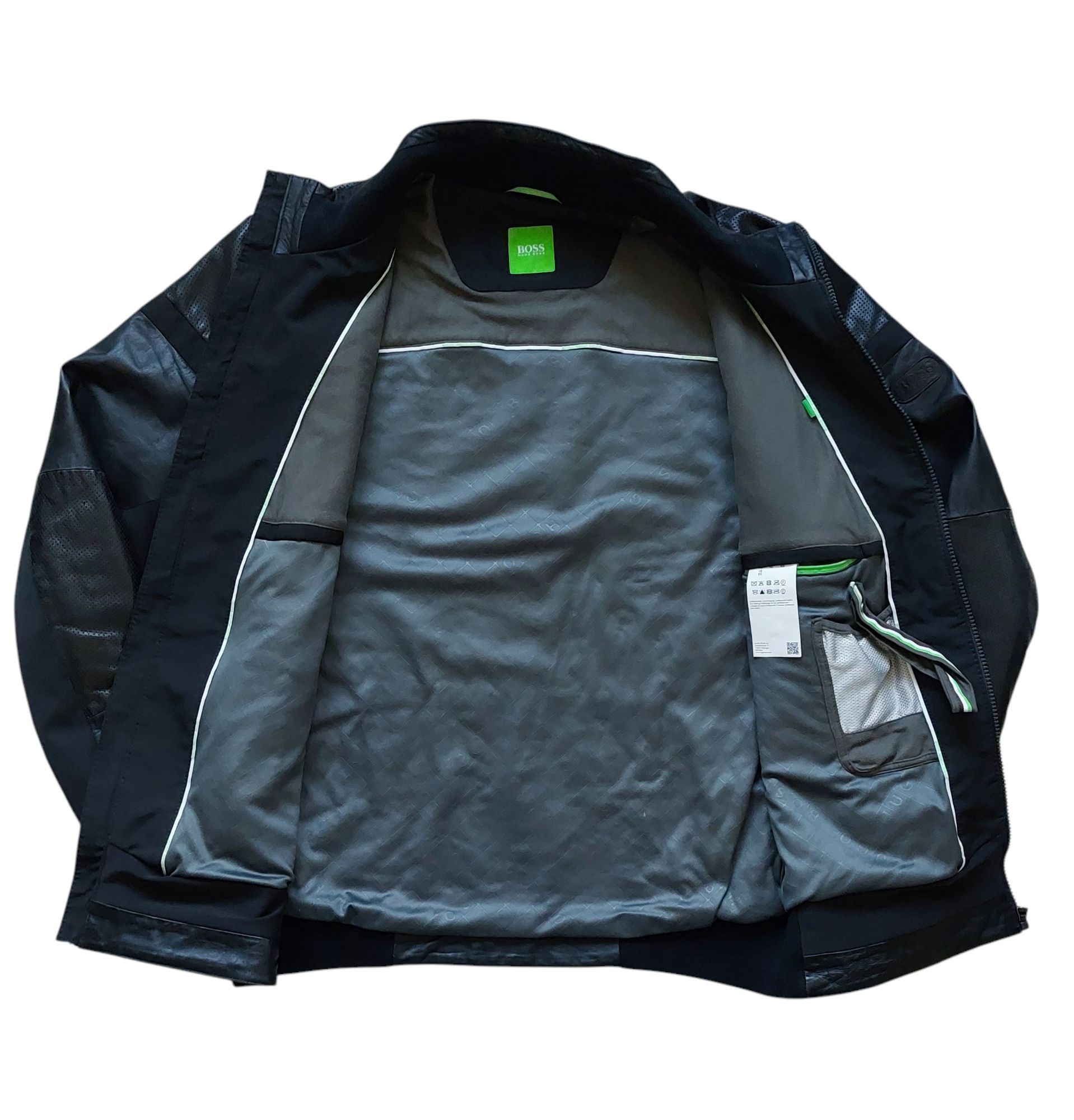 Hugo Boss nowa kurtka skórzana męska hybrydowa lekko ocieplana r. XL
