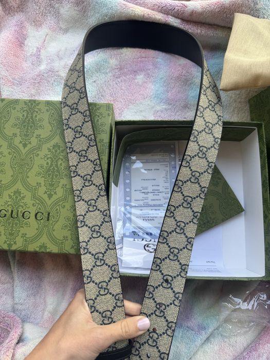 Pasek gucci meski bezowo niebieski  100 rozmiar