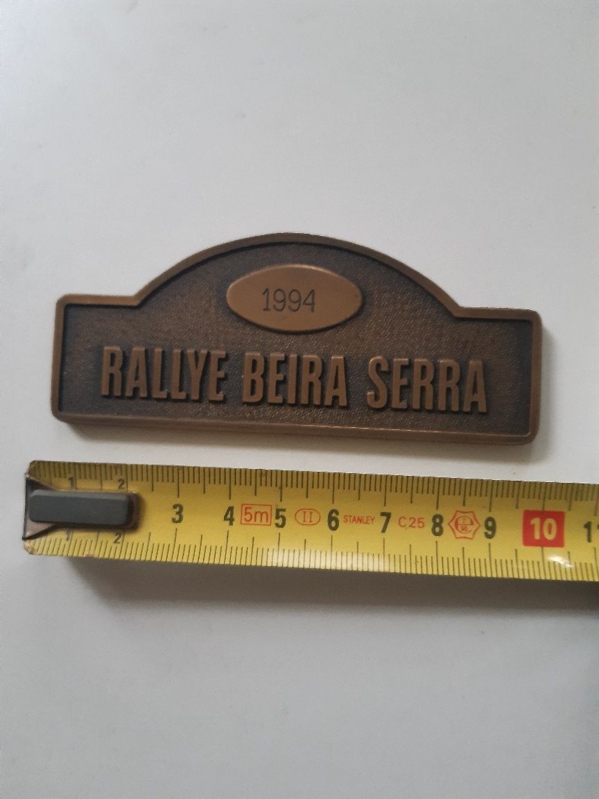 Chapa comemorativa em bronze rallye beira serra 1994