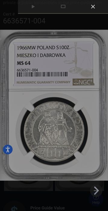 Mieszko I Dąbrówka NGC MS 64