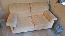Zestaw wypoczynkowy. Sofa, fotel, pufa.