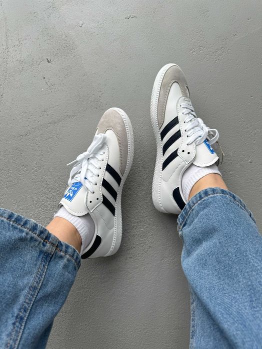 Кросівки Adidas Samba White/Navy premium