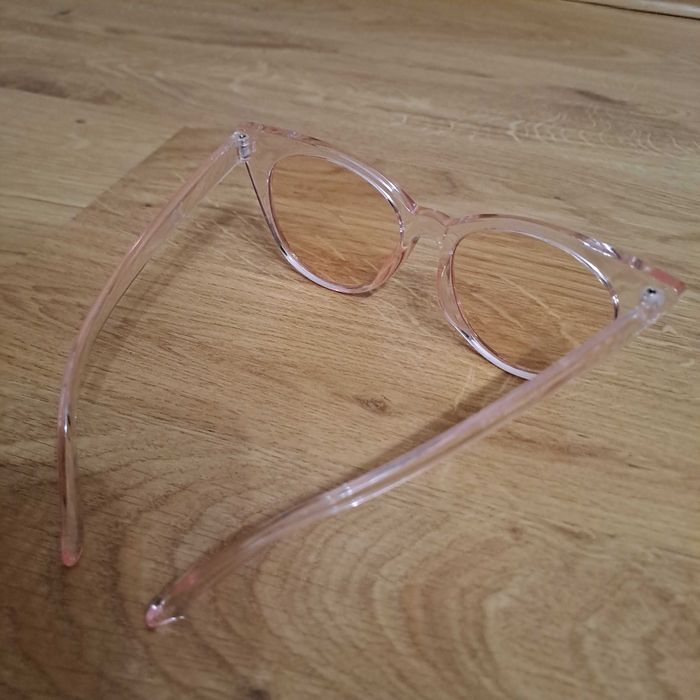 Okulary przeciwsłoneczne przeźroczyste różowe kocie