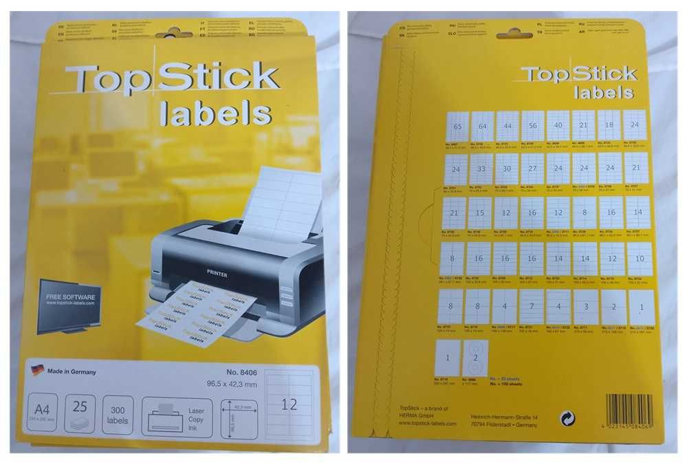 TopStick 3000 Etiquetas Tam: 96,5 x 42,3 mm (1726)