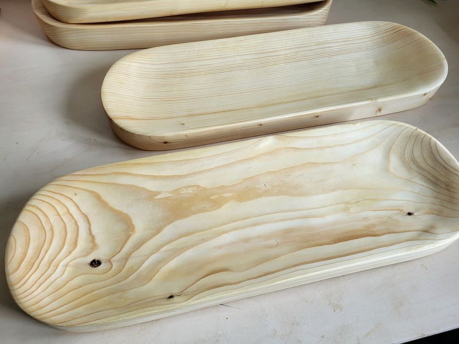 Tace cateringowe do restauracji na wesele biesiadne korytka drewniane