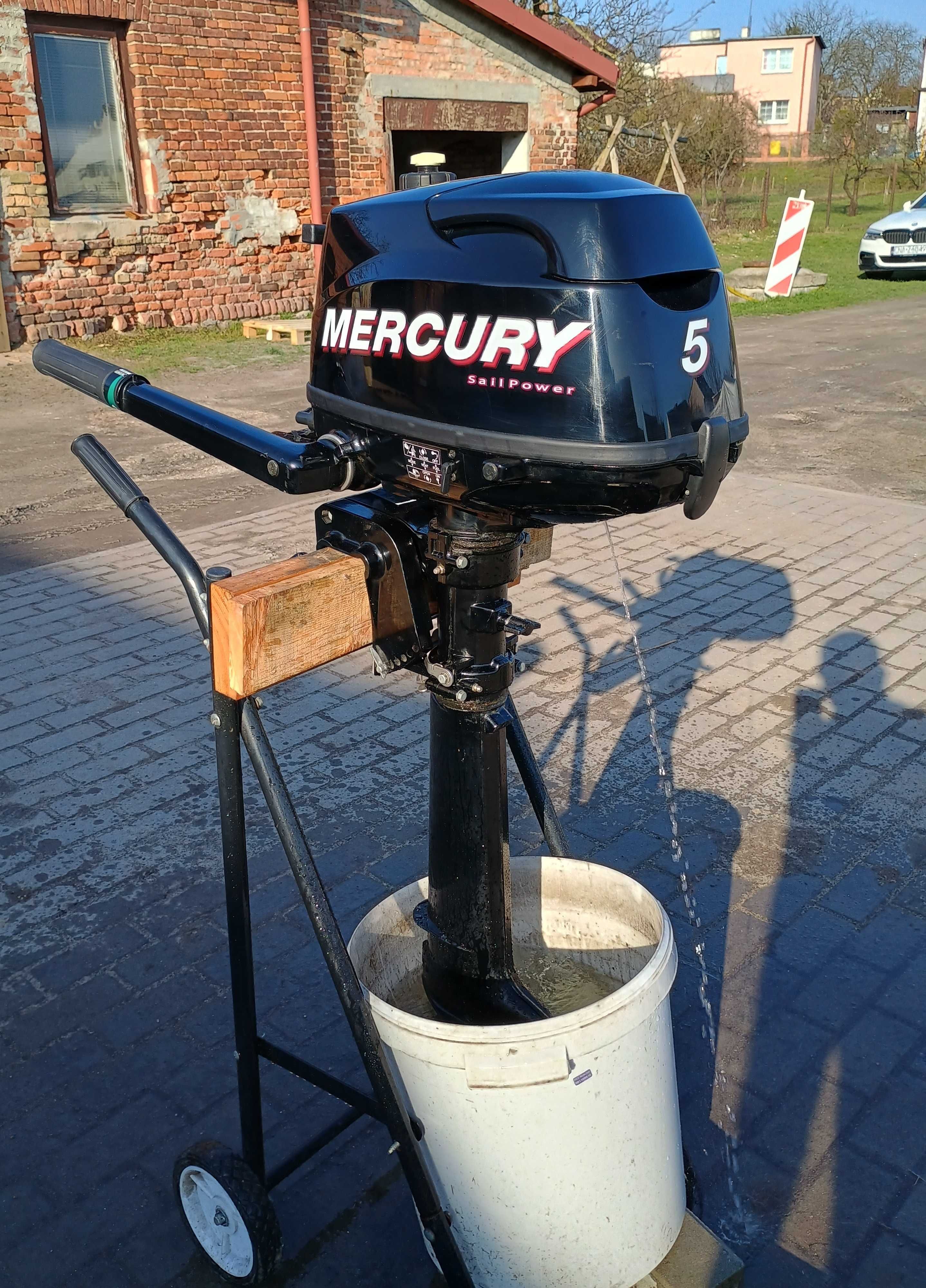 Silnik zaburtowy MERCURY 5 KM F5ML Tohatsu Evinrude stan BDB Ładowanie