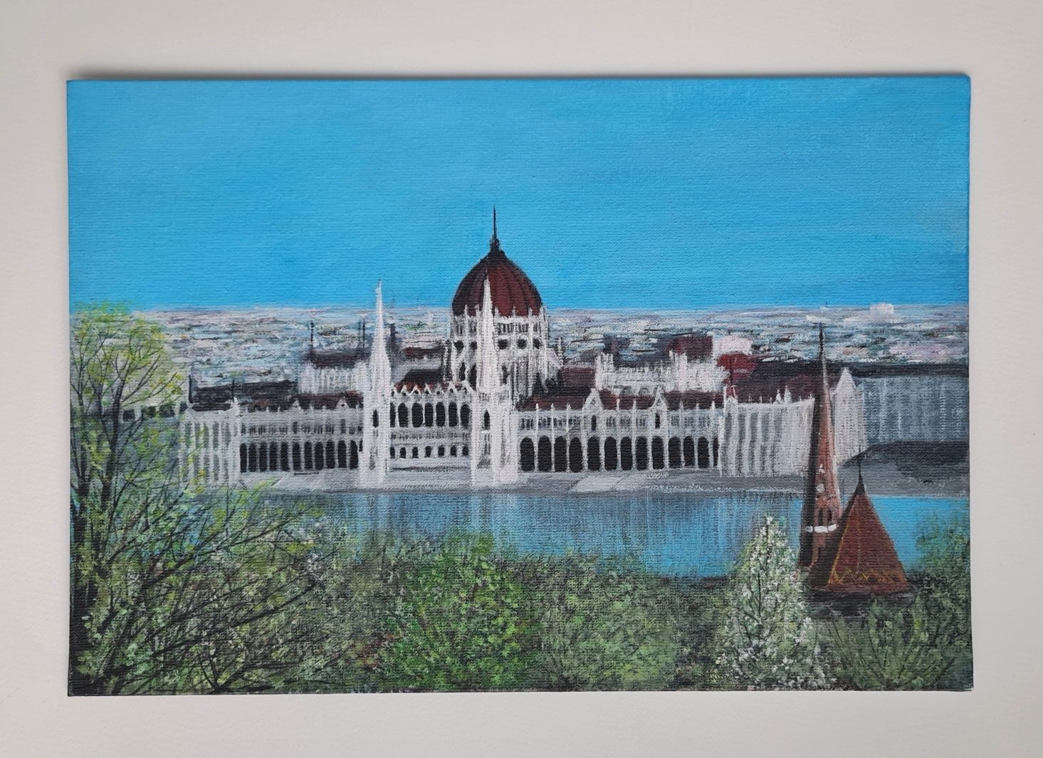 Картина "Весна над Дунаем. Будапешт"
