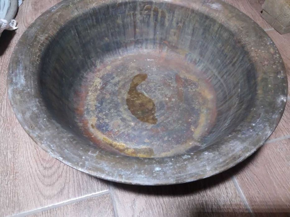 Раритетный латунный таз для варки варенья, или декора