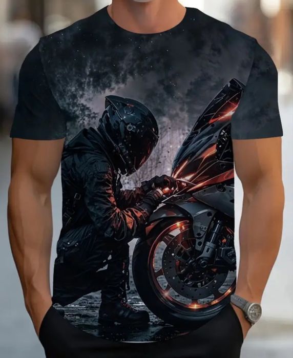 Męska koszulka z wysokiej jakości nadrukiem