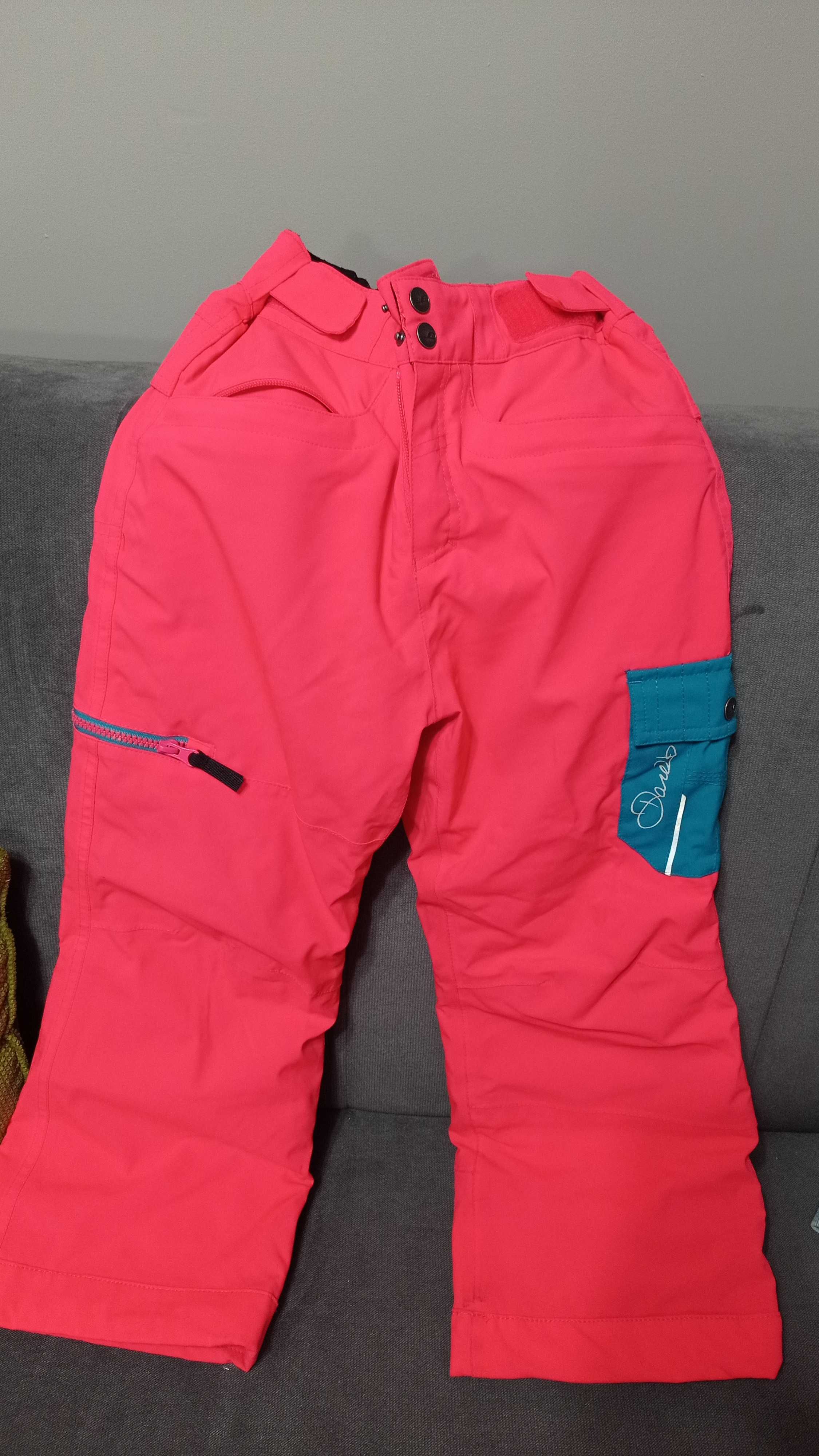 Spodnie narciarskie 127, 7-8 lat, różowe