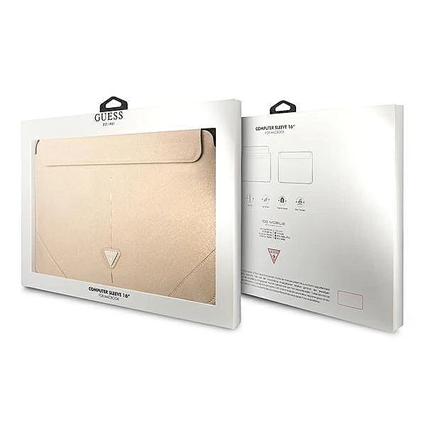 Pokrowiec Guess Saffiano Triangle Logo na laptopa 16'' - beżowy