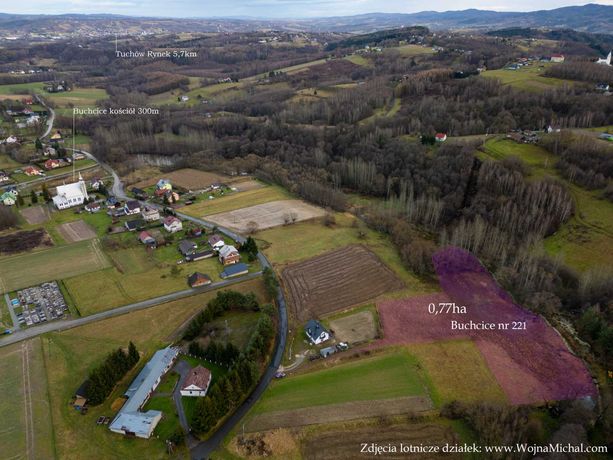 Działka Rolna 435zł/ar Buchcice 77arów 0,77ha Agroturystyka Pole KRUS