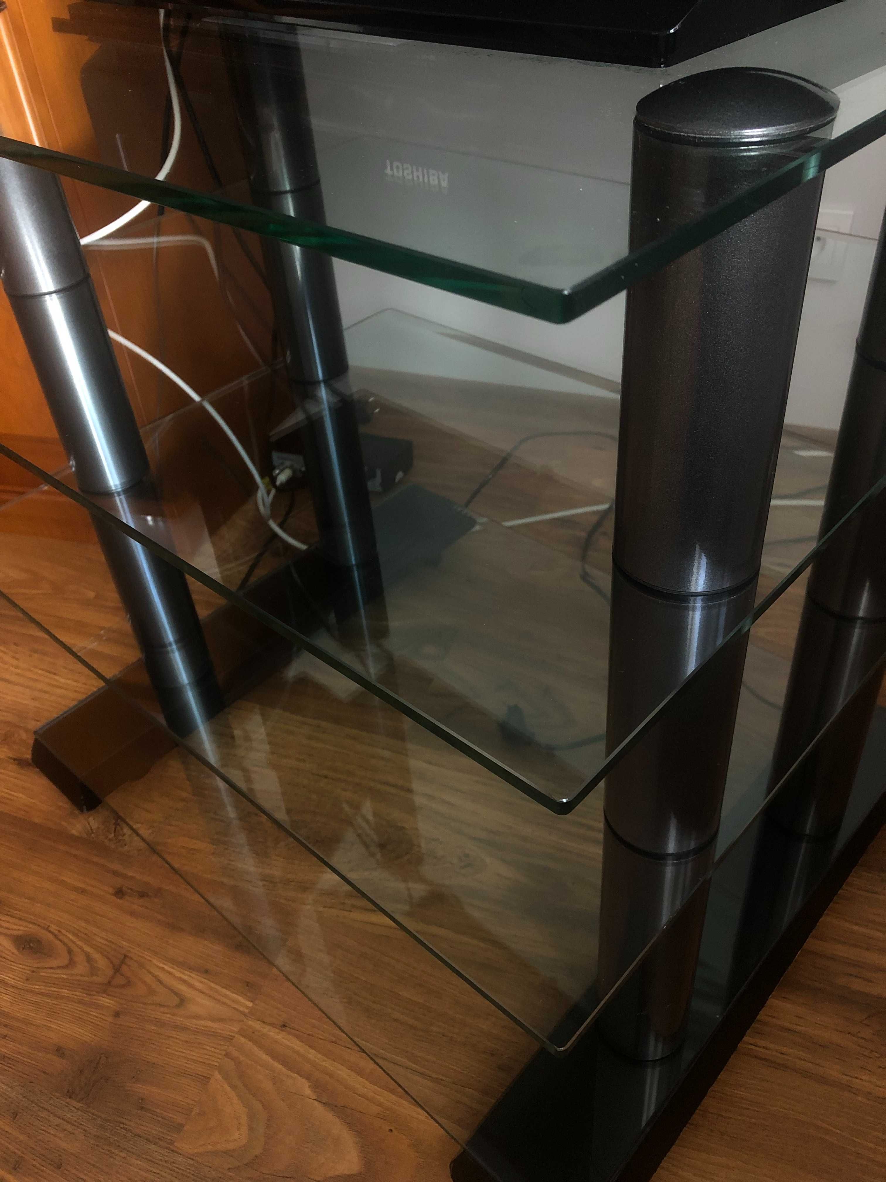 Szafka pod telewizor- szklana, na kółkach-4 poziomowa