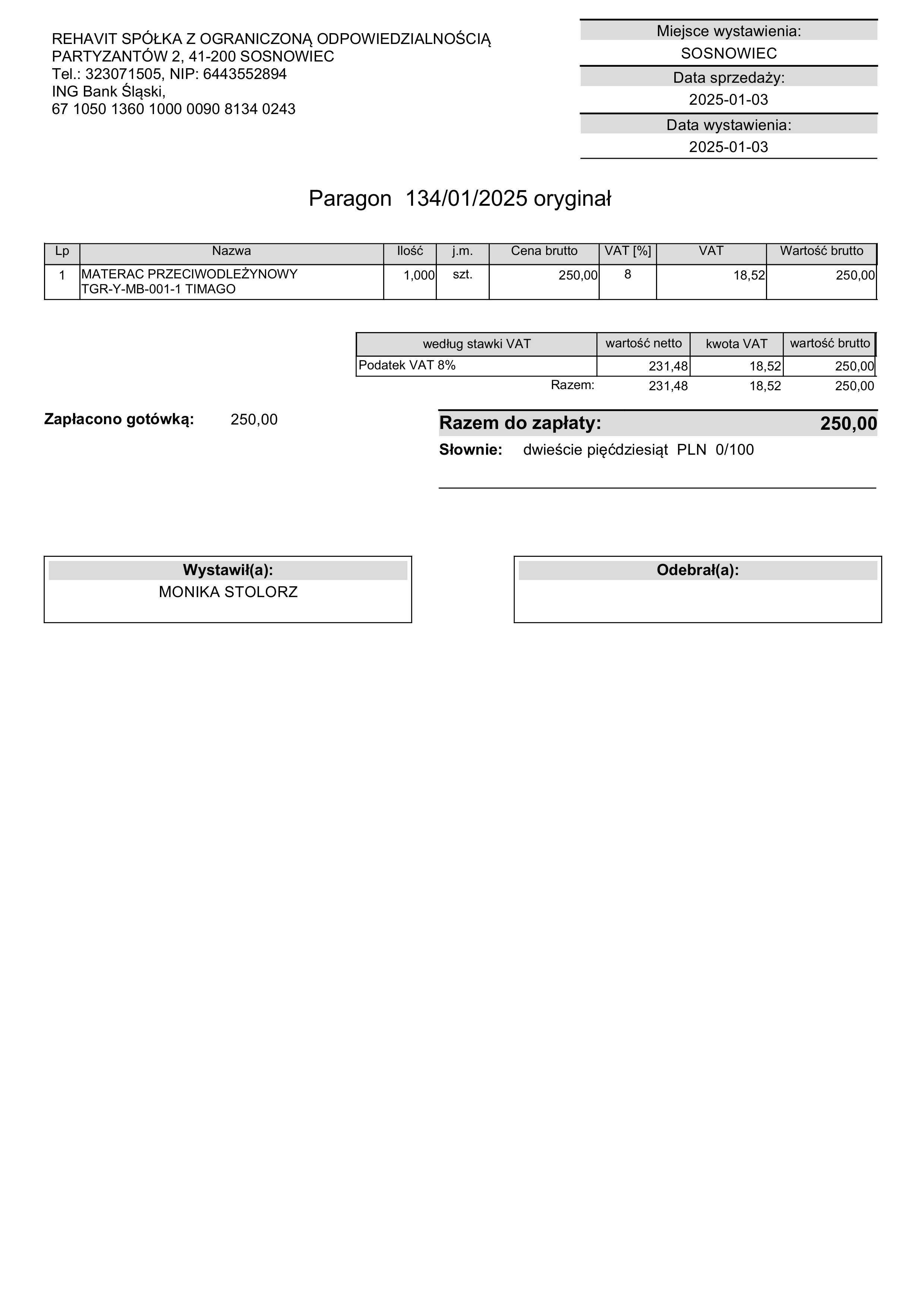Materac przeciwodleżynowy nowy z kompresorem TIMAGO