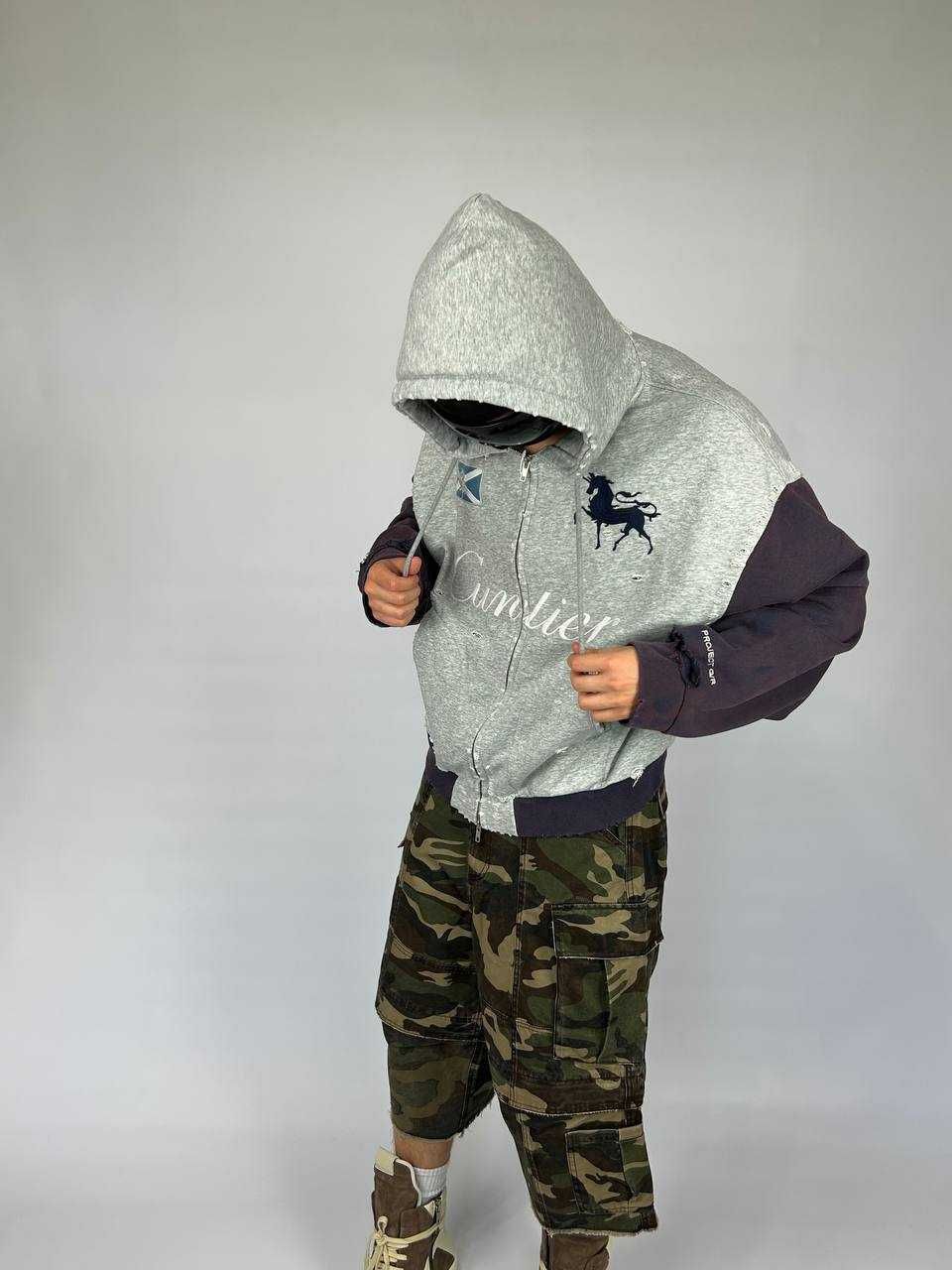 Project GRAILZ G/R gr кофта zip up худи серая зипка худі сіра зіп M S