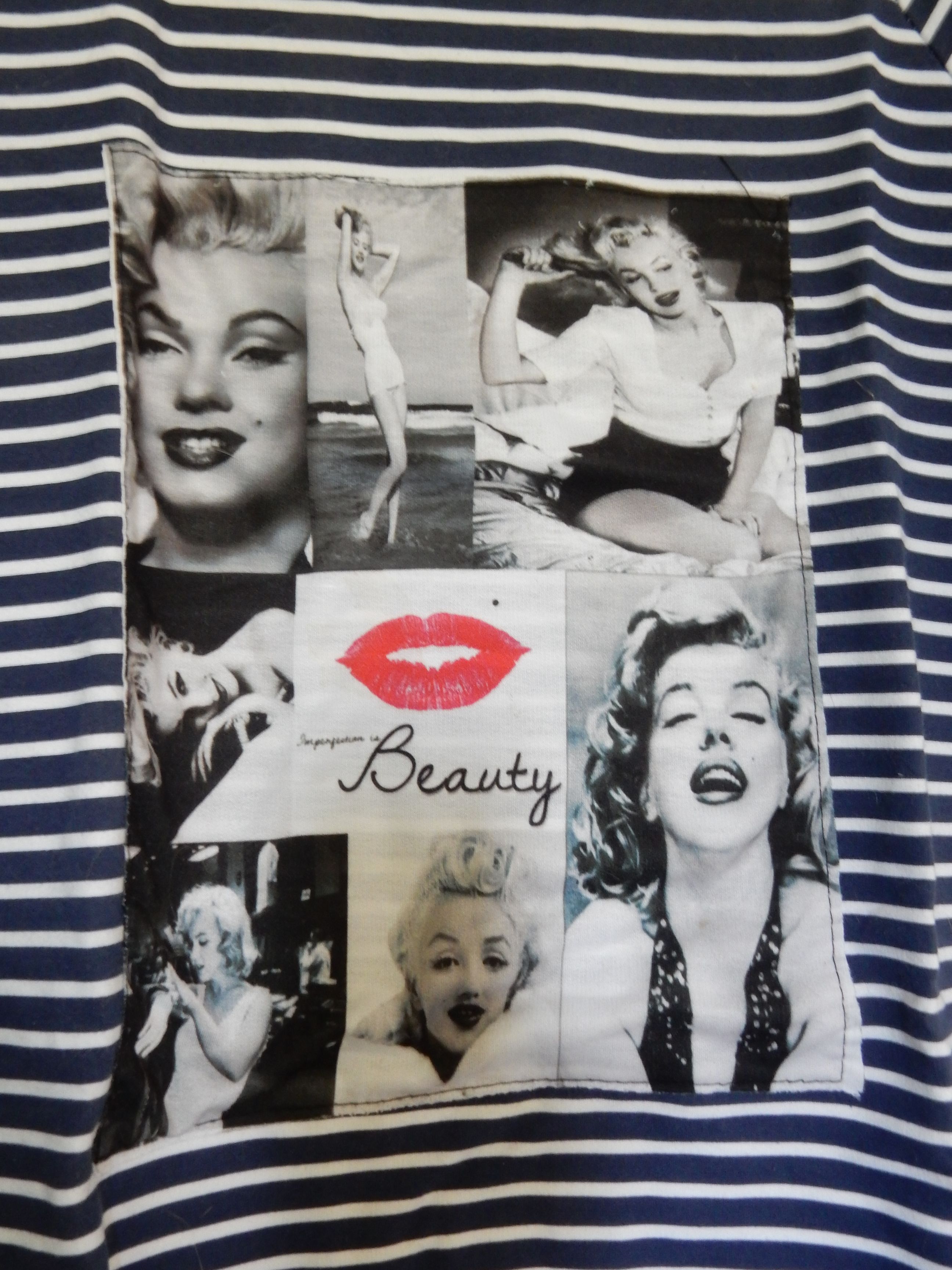 Marylin Monroe bluza w paski krótki rękaw sailor pin up merlin M