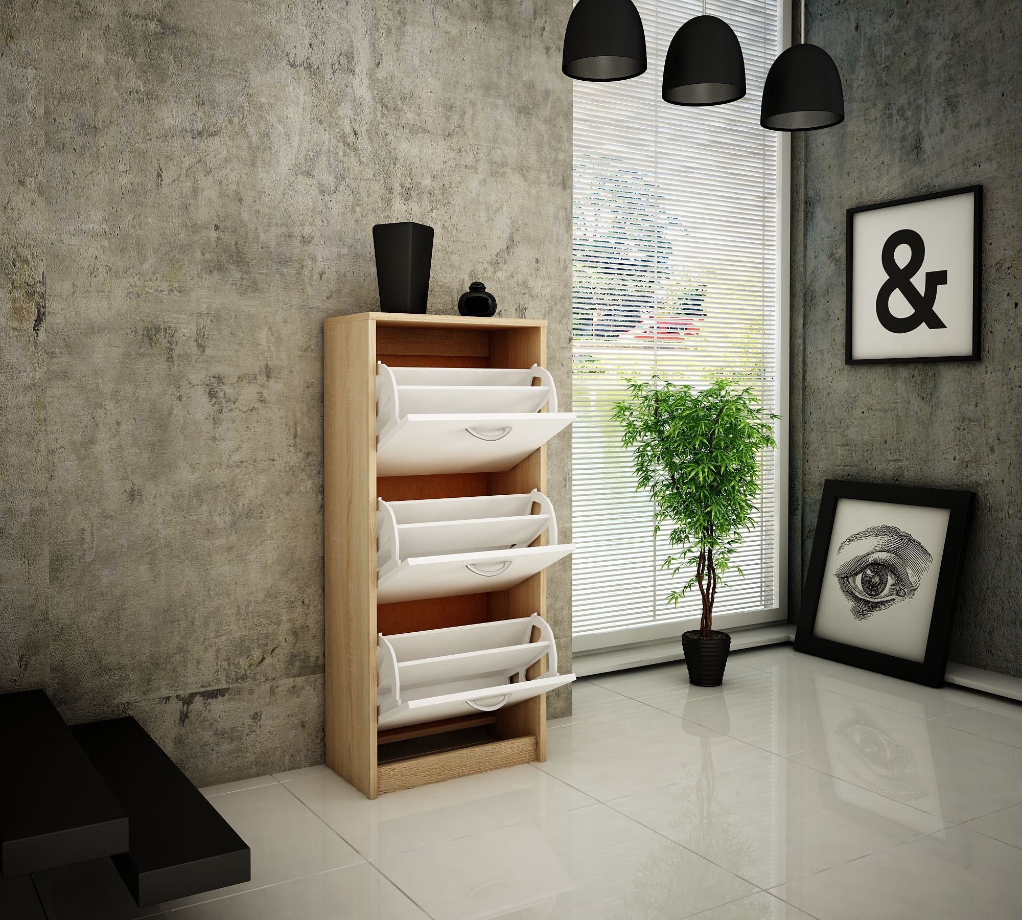 Nowa szafka na buty 116x50x28 - dab sonoma- DOSTĘPNE OD RĘKI
