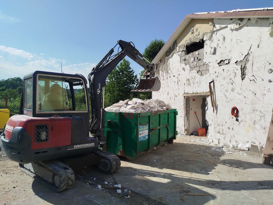 Roboty ziemne, usługi koparką 4t, rozbiórki obiektów budowlanych