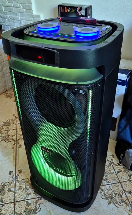 Потужна портативна колонка + 2 мікрофони, ZXX на 60 Вт караоке TWS