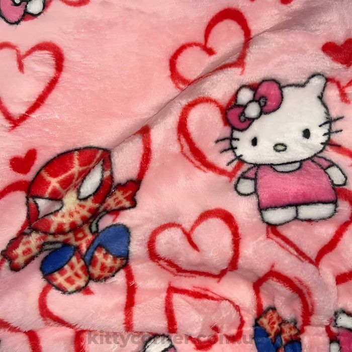 Плюшеві штани hello kitty&spiderman теплі рожеві з людиною павуком