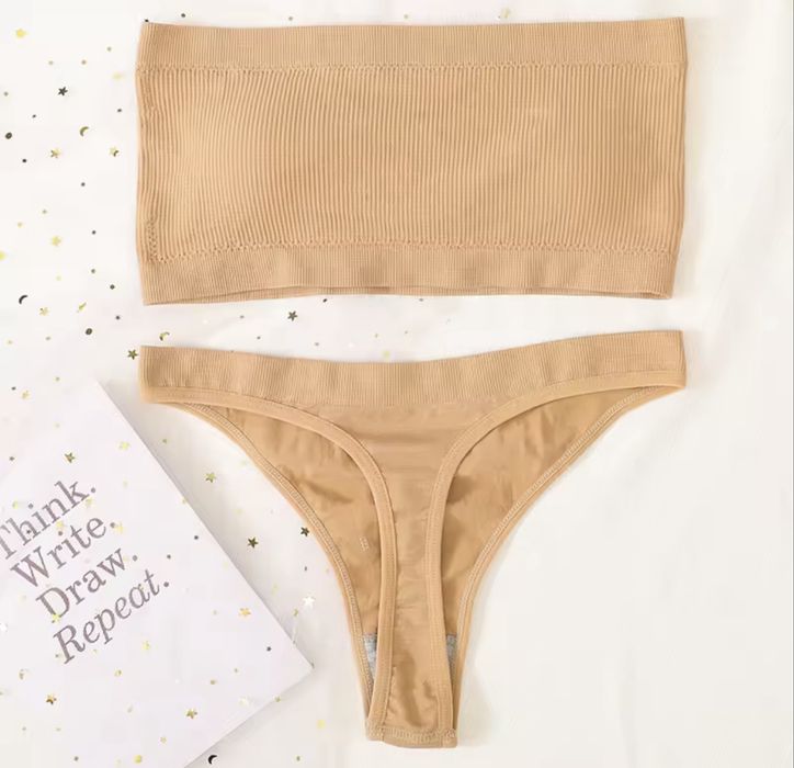 Женский комплект с бандо без бретелек, бесшовное нижнее белье